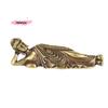 M-1PC Mini Retro Golden Lying Amitabha Buddha Statue Sculpture Figurines Copper Pure Brass Home Decoration Statues