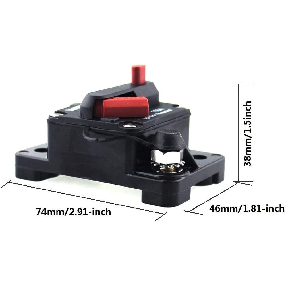 100 Amp Circuit Breaker 30A-300A with Manual Reset Waterproof Inline Fuse Inverter for Marine Trolling Motors Boat ATV Manual Power 12V-48VDC