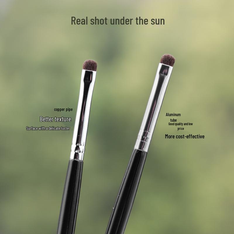 Pony Hair Eyeshadow & Concealer Brush Set: 4-Piece Animal Hair Makeup Brushes with Portable Aluminum Tube