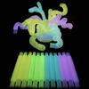 6 peças Tubo Pop Luminoso Brinquedos Fidget Tubo Elástico Brinquedos Sensoriais Dobrar Construir Conectar Brinquedo Para Criança Meninas Menino Estresse Autismo TDAH Ansiedade