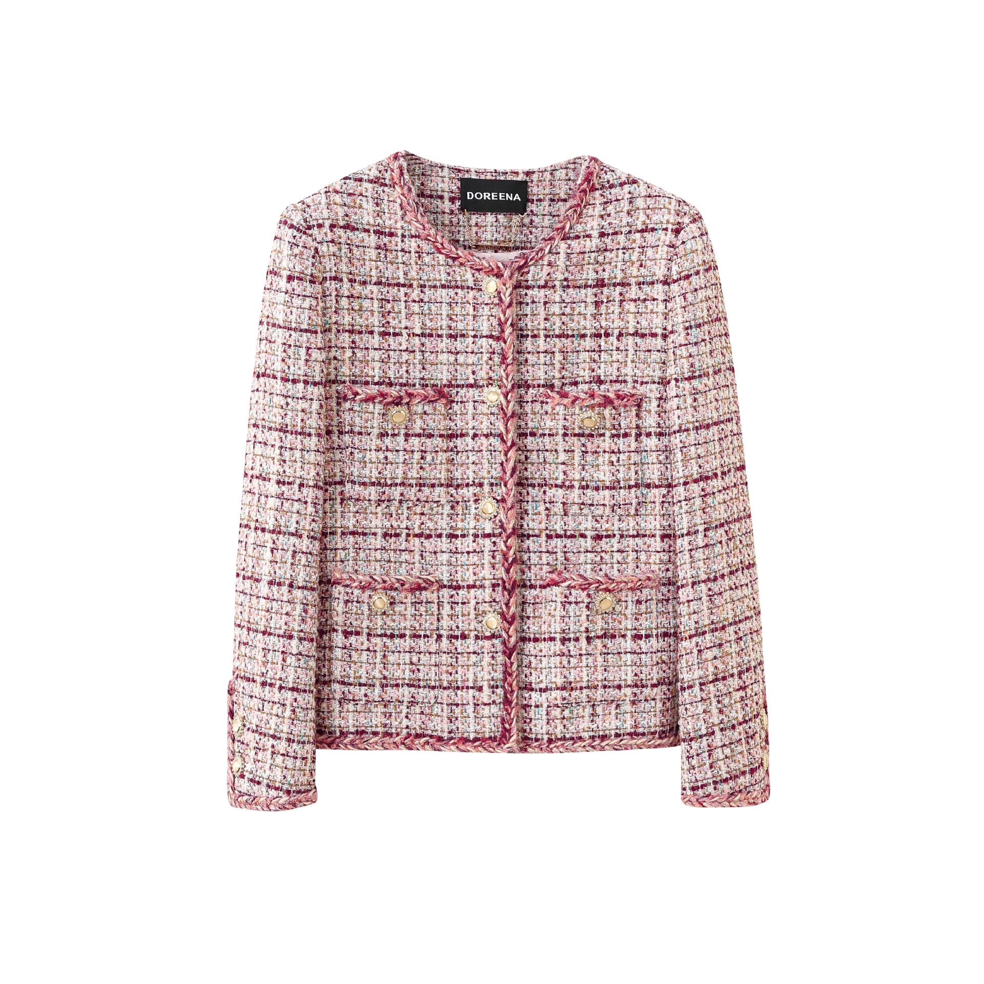 

DOREENA 2025 Осень/Зима Женская Высококлассная Заказная Короткая Куртка - Стиль Маленького Аромата Large