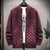 High Quality Men's Winter Jacket Fashion Knit and Leather Jacket Plus Size Jacket