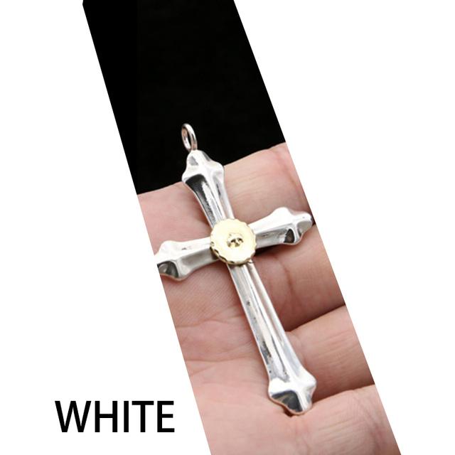 

S925 Ювелирные изделия из стерлингового серебра с гравировкой ручной работы Популярный простой крест-орел модный мужской и женский кулон белый