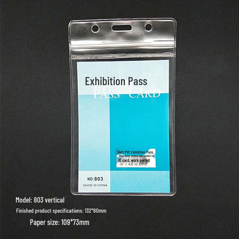 Transparent PVC ID Card Holder with Lanyard 10 card holders + 10 blue lanyards