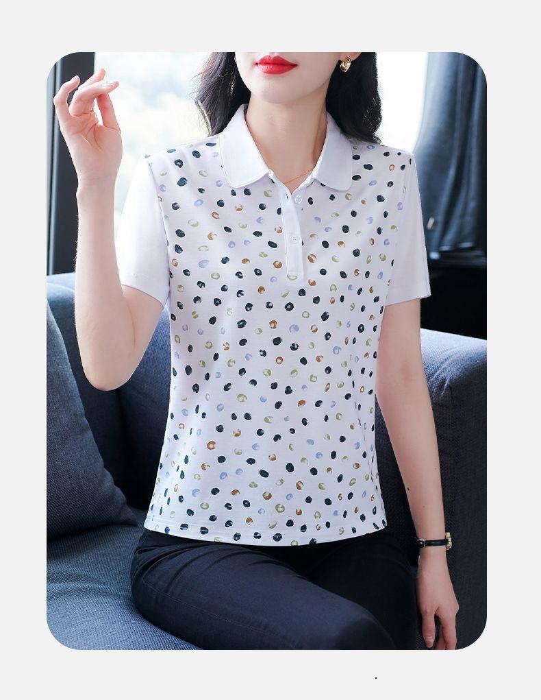 

Polo collar short-sleeved T-shirt women s 2025 summer new lapel casual fashion sports top trendy 4XL білий