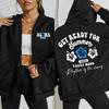 Get Ready For Summer Hawaii Vacay Mood Print Women Zipper Sportswear Street Hoody Loose Casual Hoodies Fleece Soft Clothes