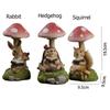 Resin Solar Mushroom Lamp Cute Animal Statue Light Desktop Decoration Rabbit Lawn Lamp  Flowerpot