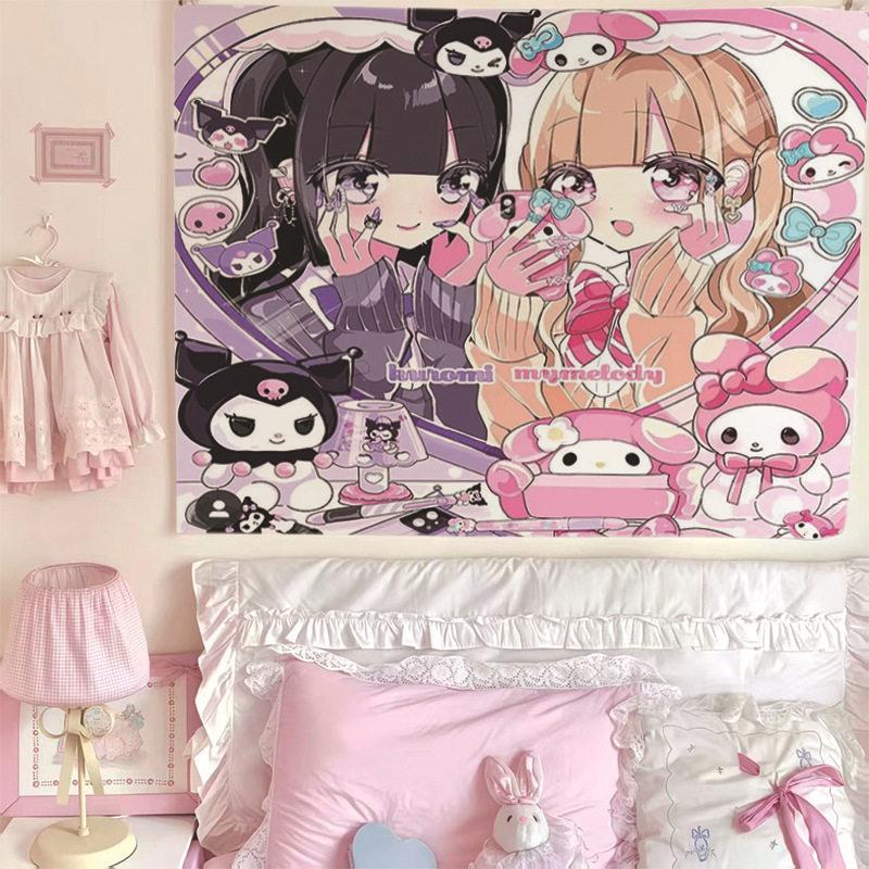 New Hot Cute Girl Style Anime Print Tapestry Wall Hanging For Bedroom Dorm Room Home Wall Decor