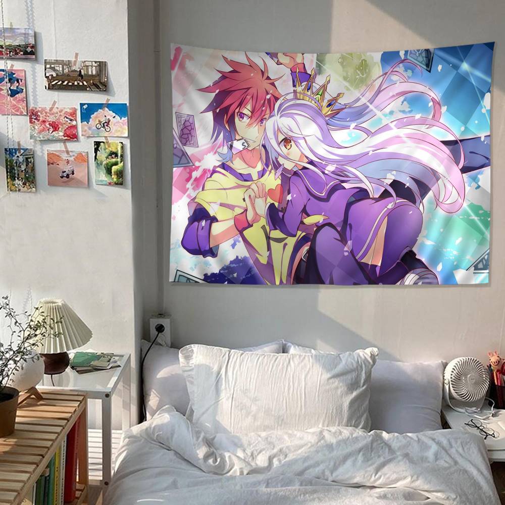 Game No Game No Life Anime Tapestry Hippie Flower Wall Carpets Dorm Decor Cheap Hippie Wall Hanging