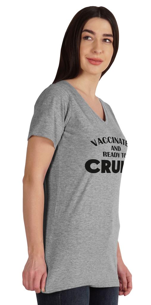 Inkmeso Vaccinated And Ready To Cruise Funny Pro-Vaccine Crew Neck T-shirt For