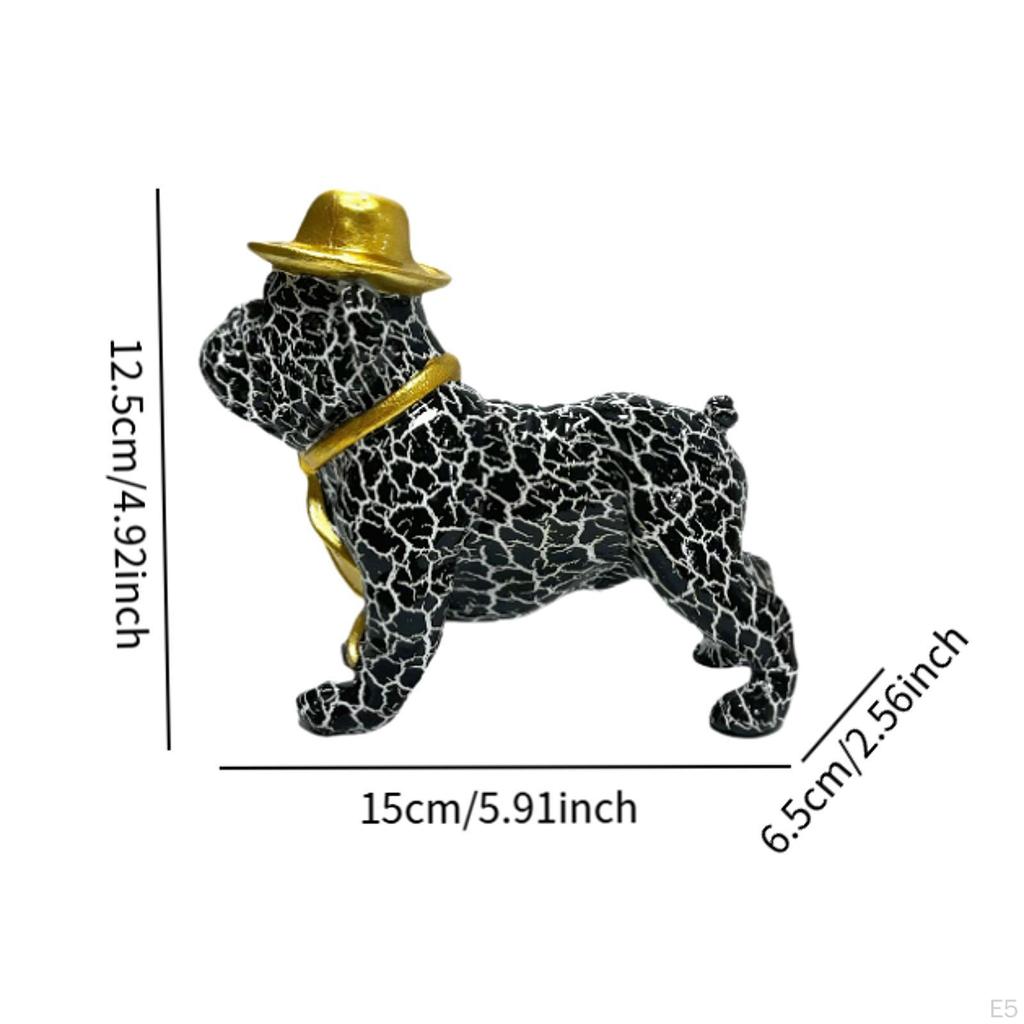 Fransk Bulldog Staty Djur Skulptur Konst Hantverk Samlarobjekt Kreativ Hund Figur Bordsskiva