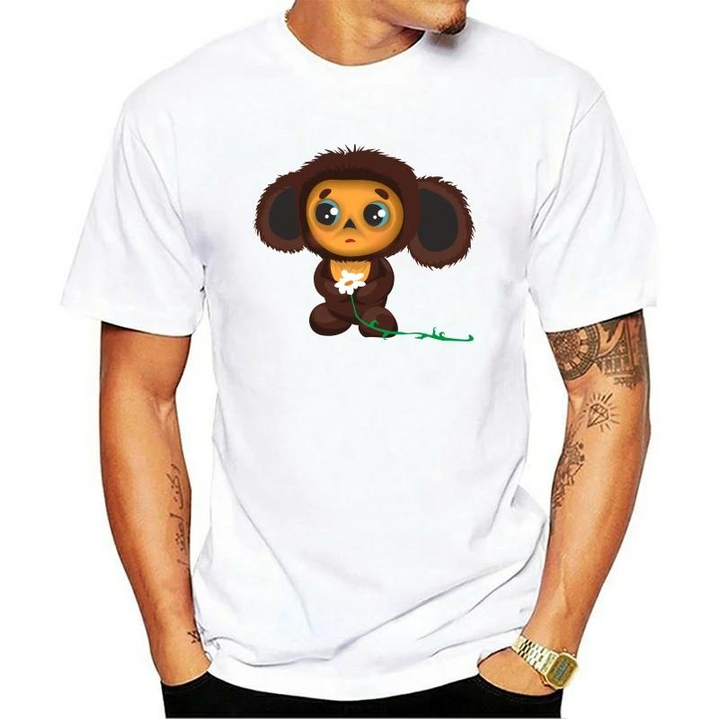 Für Nager Cheburashka Herren T-Shirt Rundhals Sommer Männliches Baumwoll-T-Shirt Kurzarm Lässig T-Sh