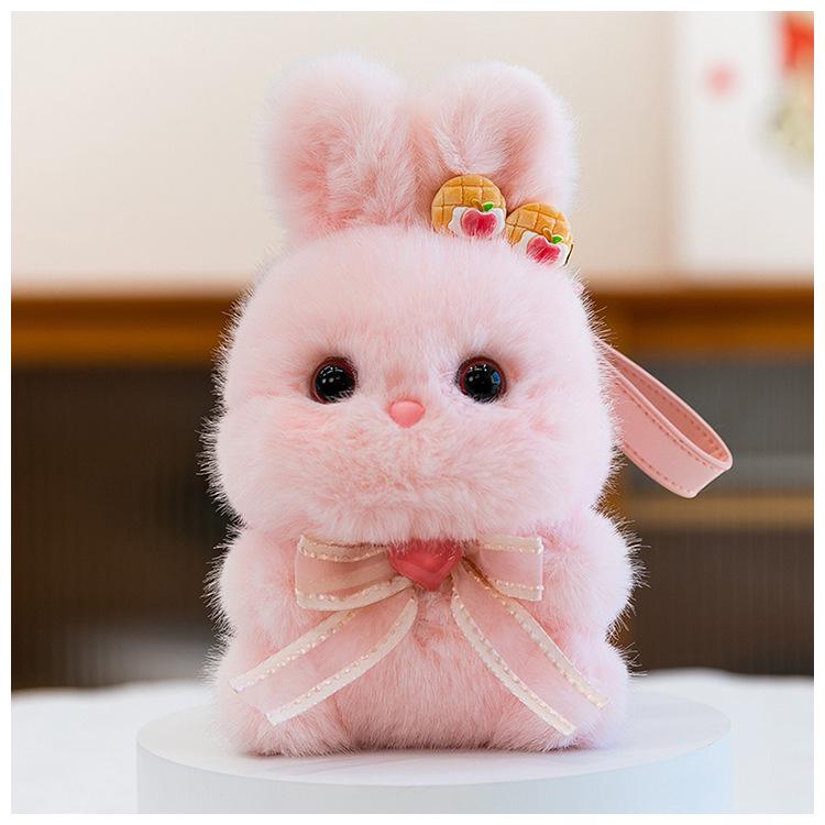 Charming Scented Mini Cat Rabbit Plush Keychain Ornament for Desk Decompression