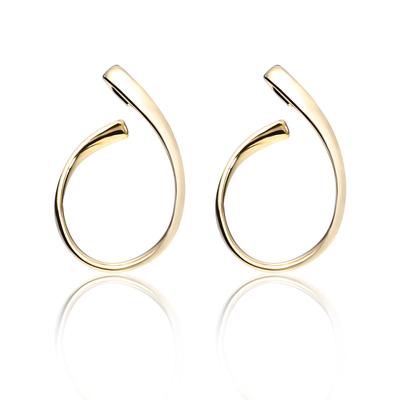 [Naot Schmuck] Damen Gold Creolen, Hypoallergen, Kainari Creolen mit Stecker