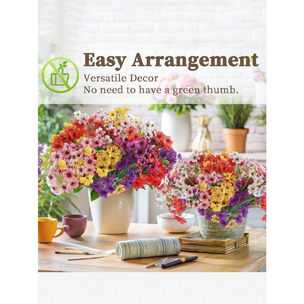 Flores Artificiales para Interior y Exterior, Plantas de Flores Falsas para Interior y Exterior Jardín Porche Alféizar Hogar Boda Granja