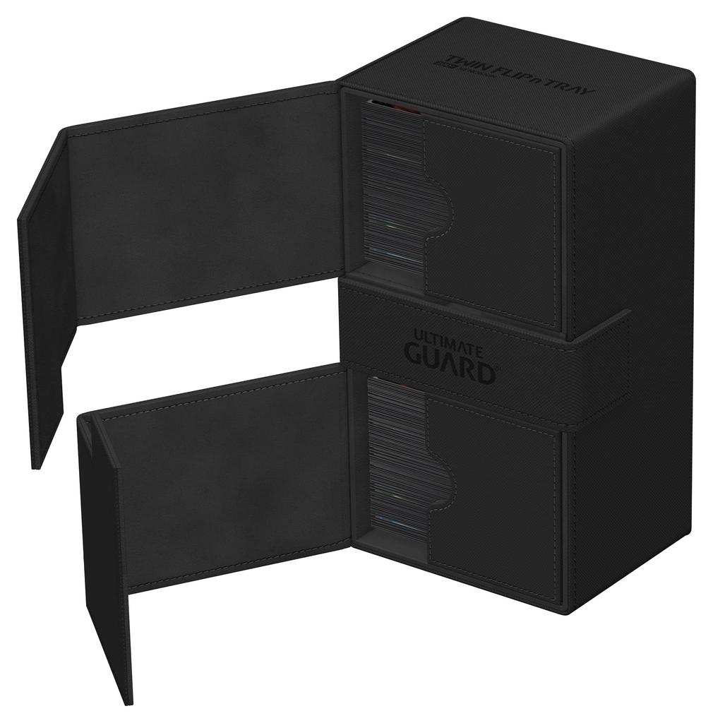 Ultimate Guard Dobbel Kortboks Xeno Skin Monokrom Svart Flip`n`Tray 200+