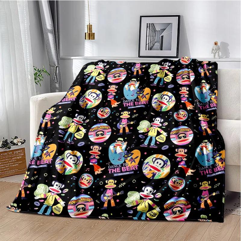 P-Paul Frank-k Flannel Portable Blanket for Children's Picnic in Living Room Bedroom Sofa Bed Ideal Birthday Gift