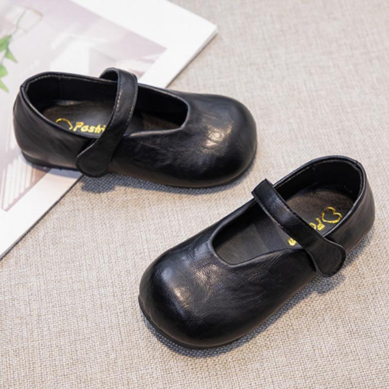 Spring Girls' Leather Shoes Korean Style Fashionable Princess Shoes Soft Sole Toe Shoes Fashionable All-match Shoes