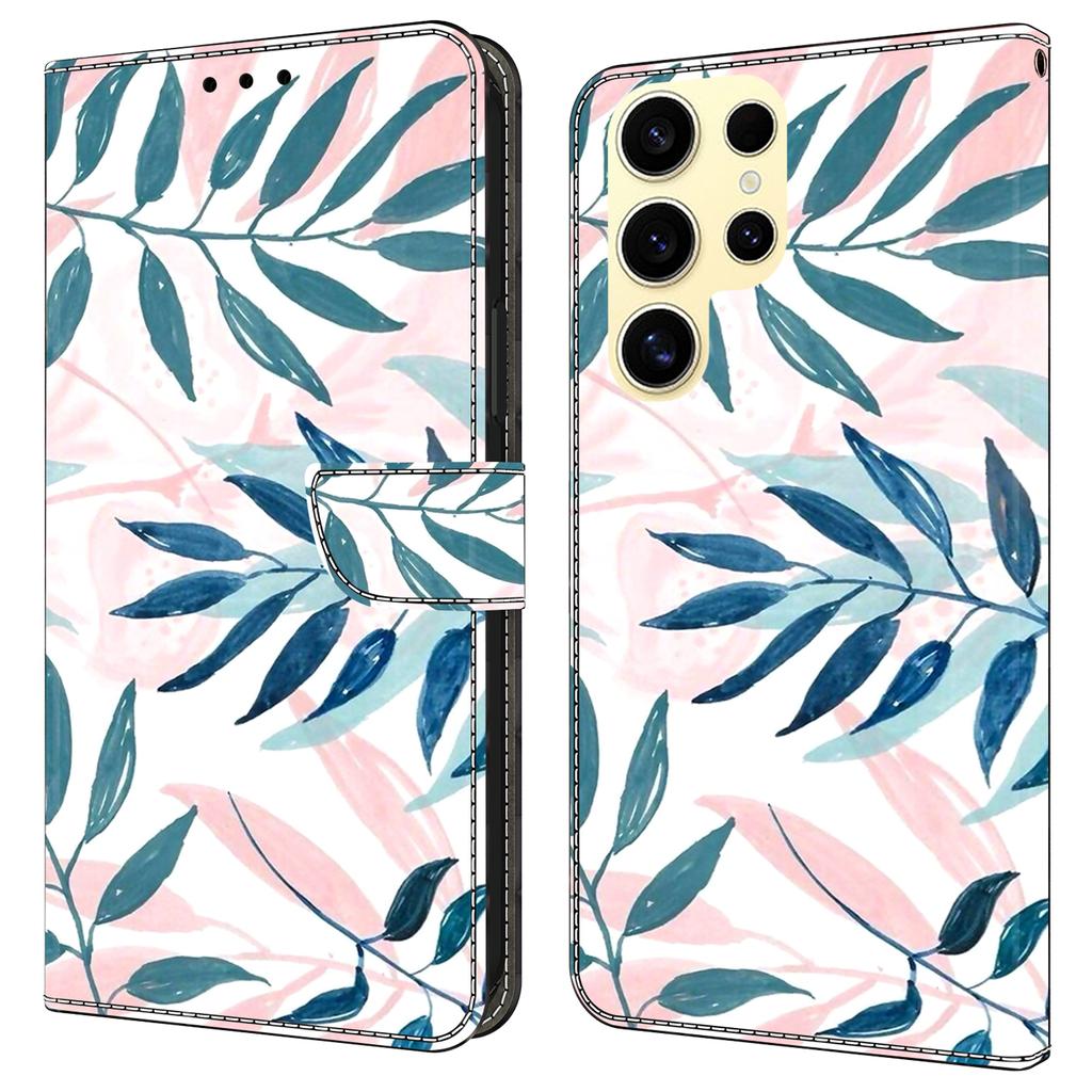 Für Samsung Galaxy S25 Ultra Hülle Brieftasche Ständer Musterdruck PU Leder Klapphülle
