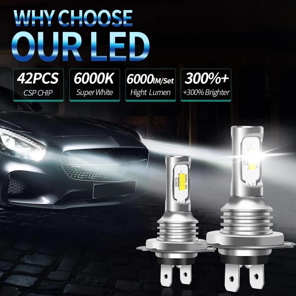 2Pcs 80W 3570SMD 2leds Fog Light H1 H3 H4 For Cars Headligh Led Bulb Car Led Fog Driving Lights H7 9005 H8 Lamp Light Source