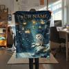 1PC Custom Name Autumn Owl Patterned Flannel Blanket Suitable For All Seasons for Home Decor Warmth and Comfort Gifts Holiday Present_lx