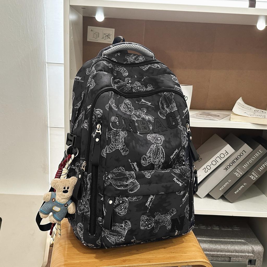Schoolbag Korean version of high-value junior and high school student schoolbag to reduce the burden and protect the spine, light and large-capacity 
