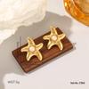 Gold C-Shaped Round Hoop Earrings with Bright Surface, French Light Luxury, High-End Stainless Steel