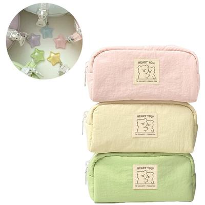 Solid Color Pencil Case Cartoon Stationery Bag New Pencil Pouch  Students