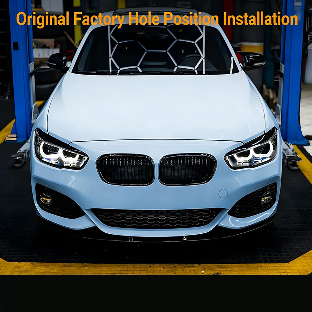 Front Bumper Kidney Grille Racing Grills For BMW 1 Series F20 F21 2015-2019 Replacement Single Double Slat Glossy Black Grilles