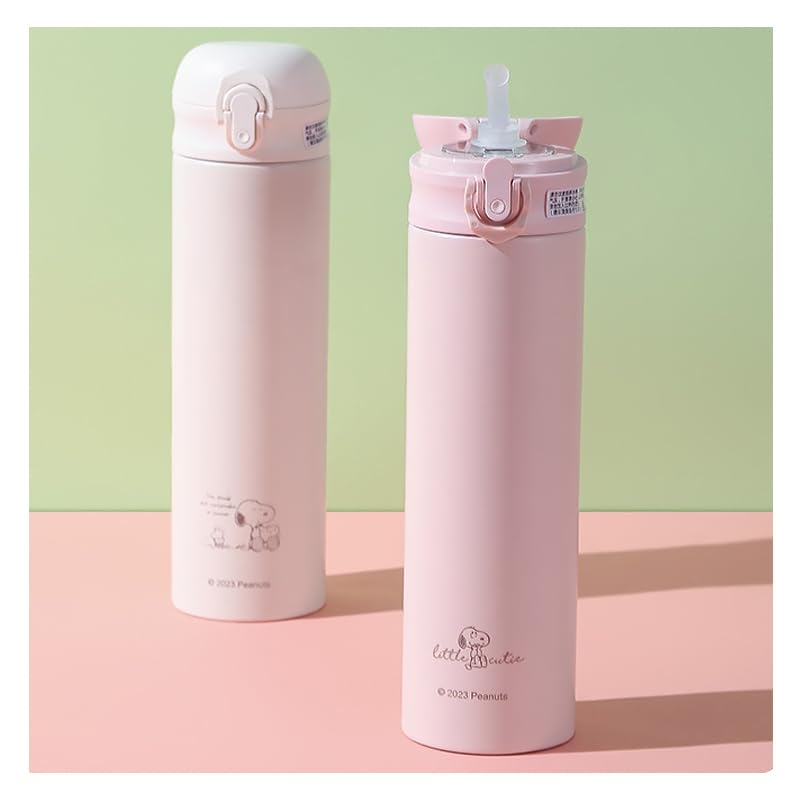Snoopy Water Direct Stainless Perfect for and Outdoor Unisex Bottle, Insulated, Cold, Drink, 500ml, Lightweight, Steel, Leak-Proof, School,