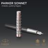 PARKER Sonnet Premium Metal Gray PGT Fountain Fine 18K Gold Gift Officially Product Number 2119788 & Pen, Nib, Nib, Boxed, Imported,