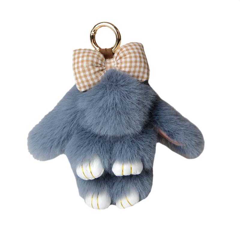 Mini Rabbit Hair Bow Pendant Bag Strap Car Key Chain Cute Bunny Couple Pendant Cute Keychain Key Chains