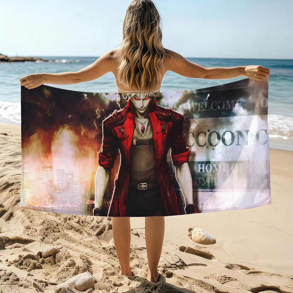 

Cartoon Devil May Cry Towel Beach Towel Oversized Quick Dry Towel Absorbent Soft Swim BeachTowels for Men Women W40*H60(CM)