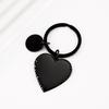 Heart-Shaped Stainless Steel Keychain with Laser Engraving