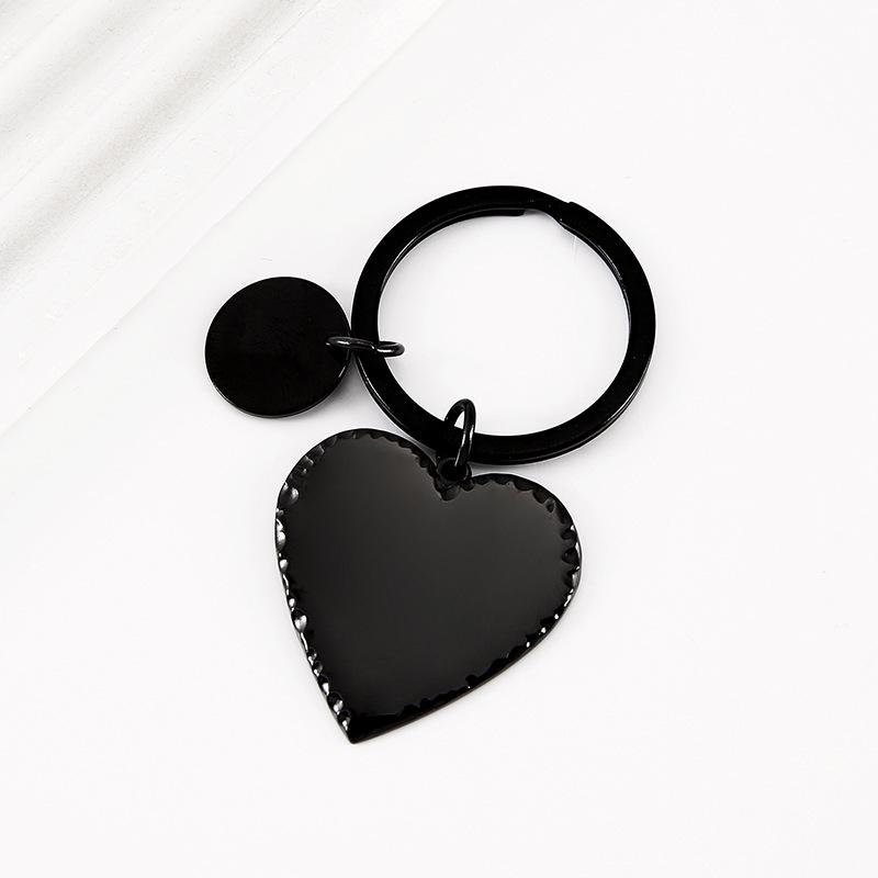 Heart-Shaped Stainless Steel Keychain with Laser Engraving