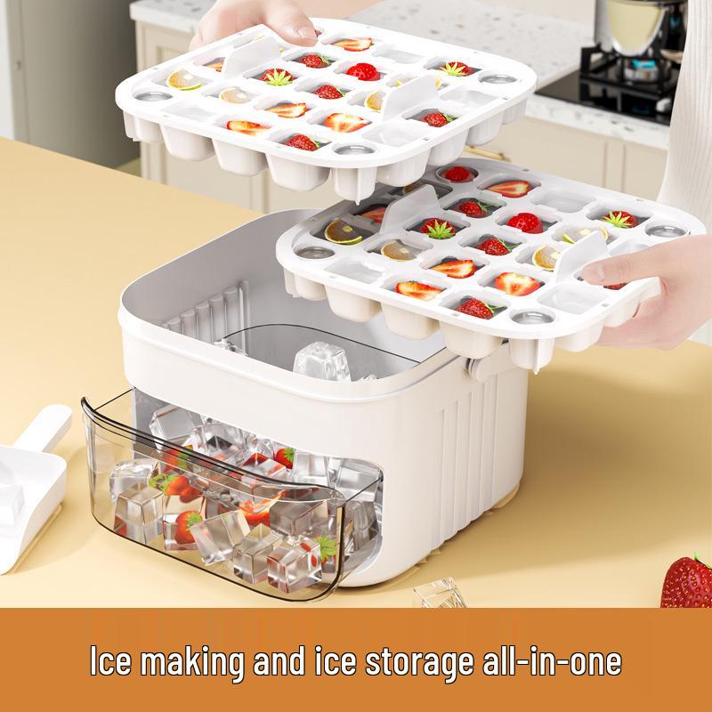 Large Capacity Ice Ball Mold and Storage Box - Food Grade Freezer Accessory