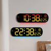 Creative RGB Color-Changing LED Wall Clock 6651R - Multifunctional Digital Display for Living Room
