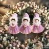 Christmas Tree Ornaments Angel Hanging Ornaments, Decorative Tulle Dress Doll Pendant Cream Aesthetic Home Accents with Bell for Xmas Wedding