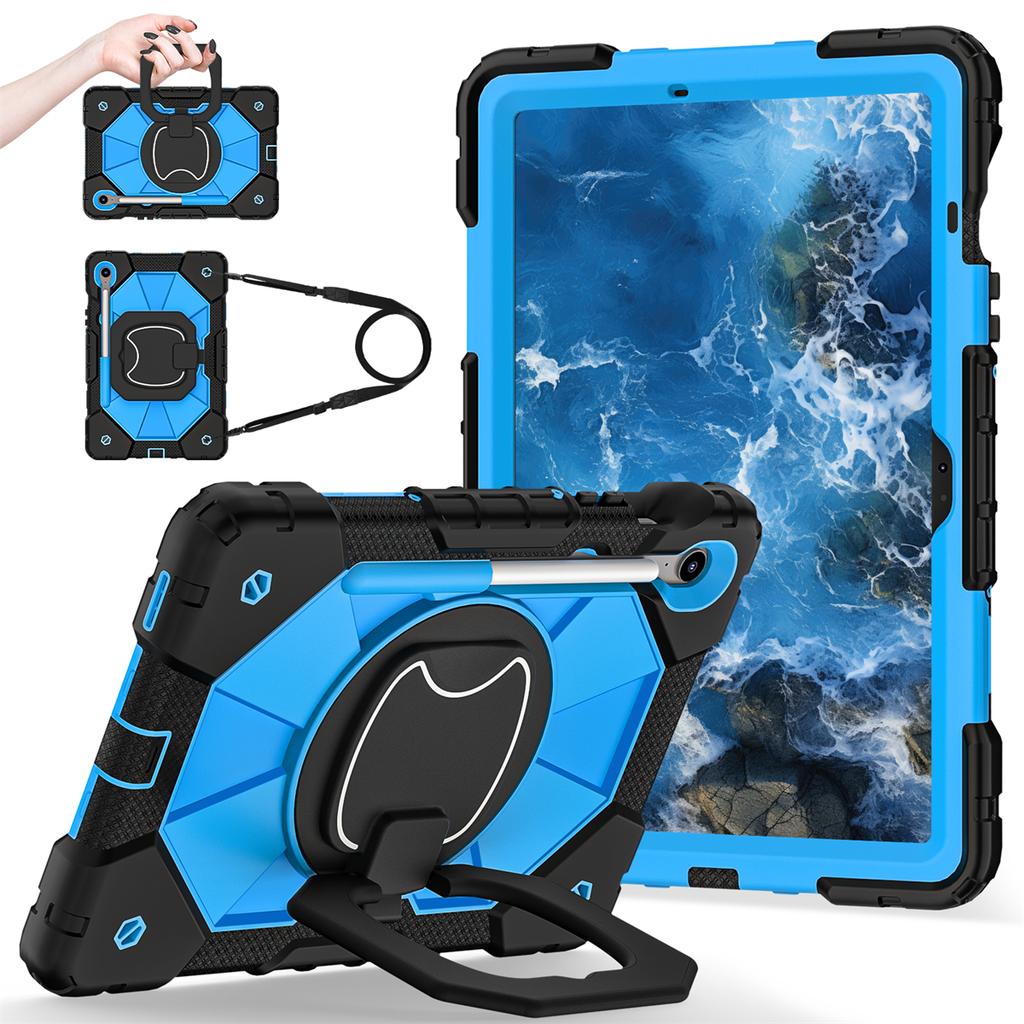 For Samsung Galaxy Tab S10 FE/Tab S9/Tab S9 FE.360° Rotating Grip Heavy Duty Protection Stand TPU+PC 3in1 Anti-knock Shockproof Tablets PC Case