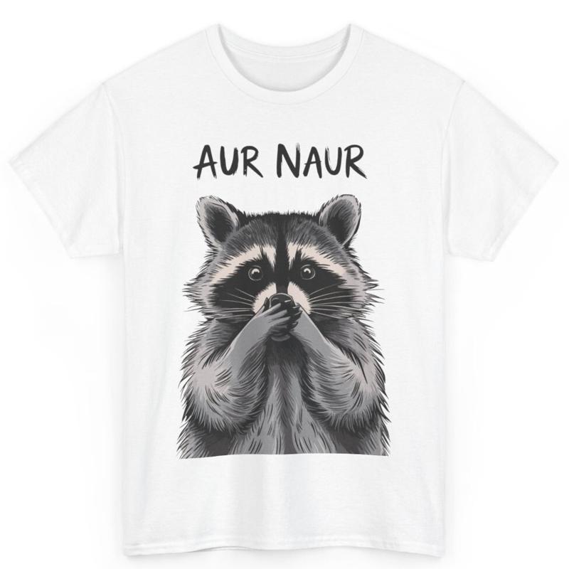 Shocked Raccoon Aur Naur Meme Cotton T Shirt Australian Funny S