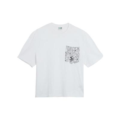 Puma Psychedelischer Print Locker Atmungsaktiv Rundhalsausschnitt Pullover Amerikanischer Vintage Kurzarm T-Shirt Unisex T-Shirts Weiß 539502-02