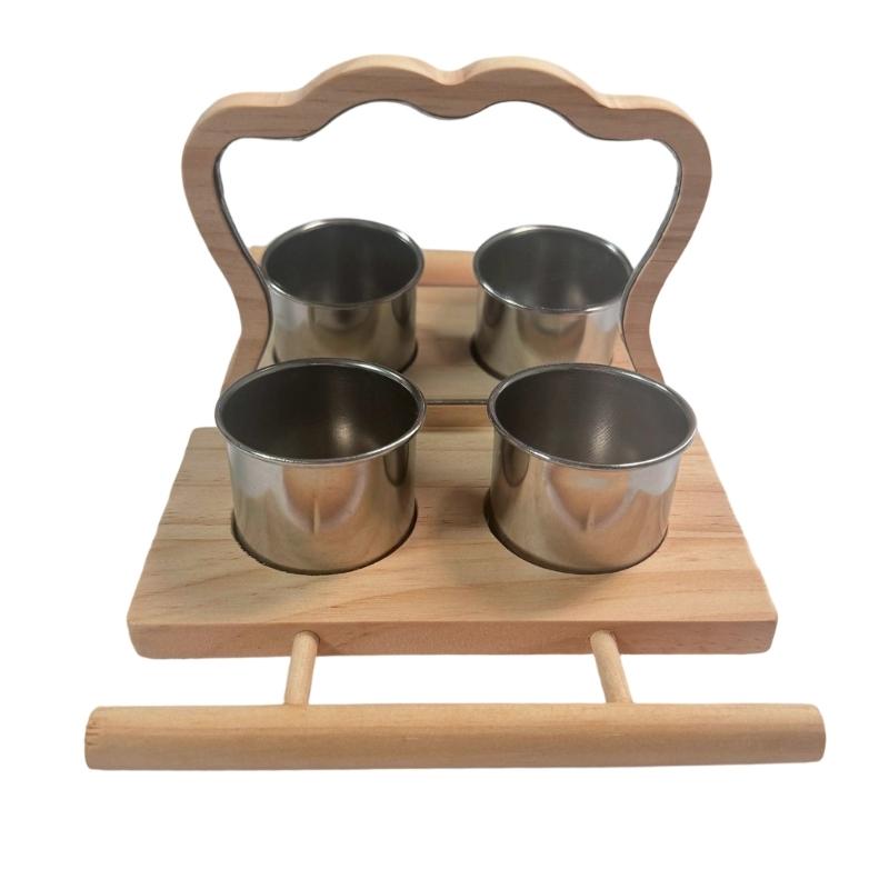 

Safe Plastic Bird Perches with Attached Mirror and Feeding Bowl for Easy Installation in Pet Bird Cages 1