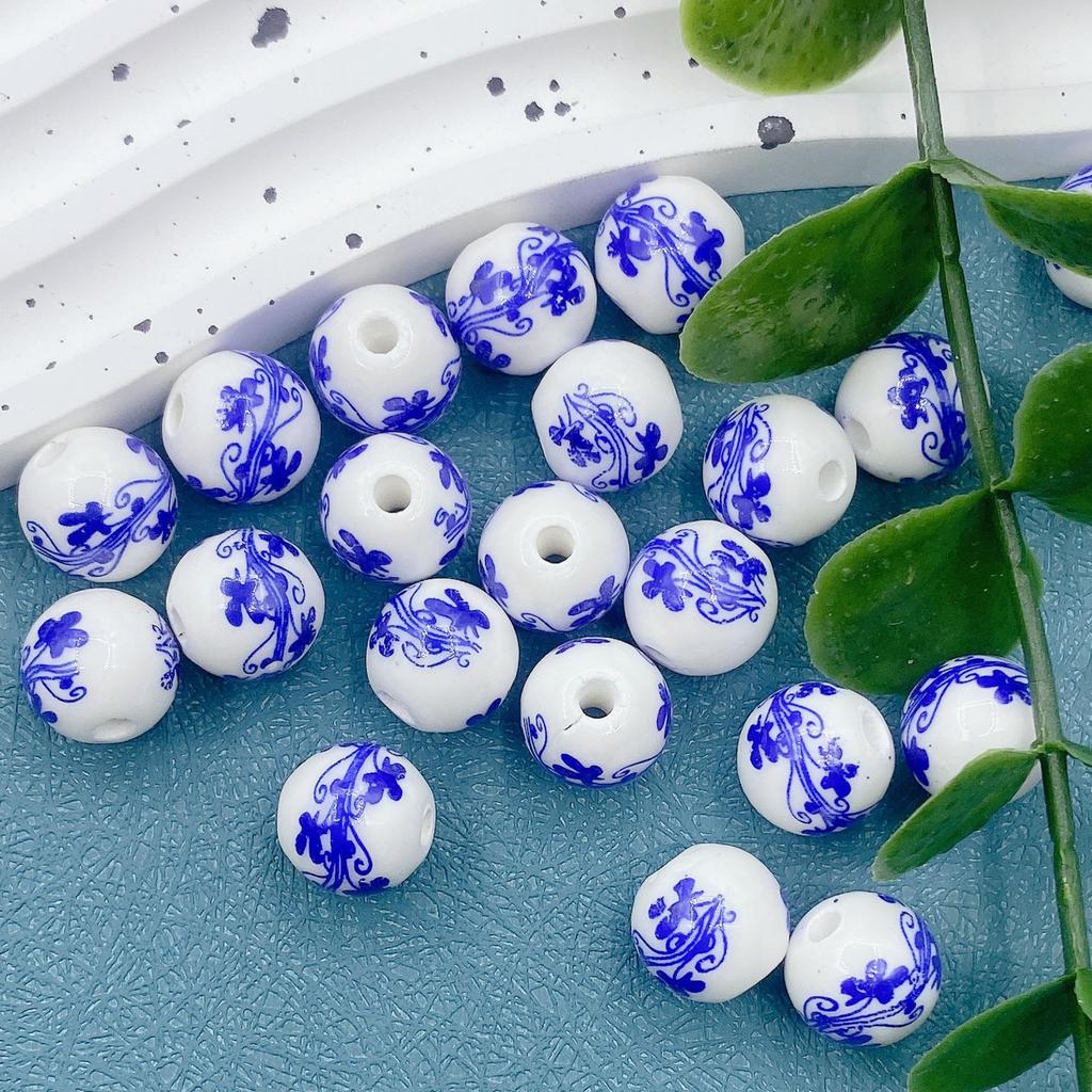 12mm Handmade Ceramic Round Beads for DIY Projects and Knot Decorations