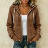 Damen Casual Locker Geschnittene Kapuzenjacke mit Reißverschluss und Blumigem Pailletten-Print