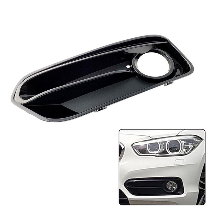 Car Front Bumper Lamp Bezel Fog Lights Frame Cover For BMW 1 Series F20 F21 LCI Sport 2015-2018 With Lamp Holes Black