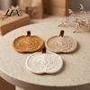Crochet Pumpkin Cushion Handmade Coasters, Soft Polyester Coffee Mats, Heat Resistant Drink Mats Autumn Themed Farmhouse Dining Accessories