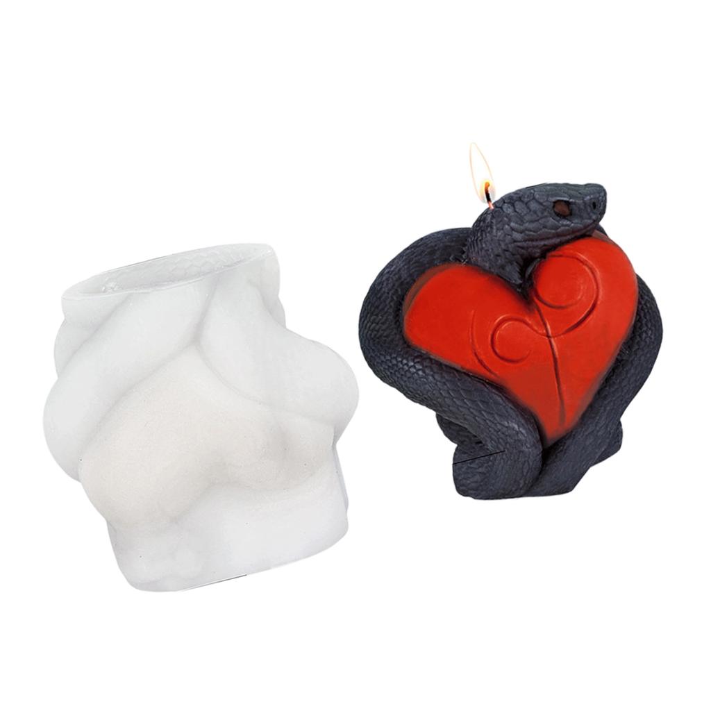 3D Snake Heart Silicones Mould Candle Molds Casting Mould Easy Release Epoxy Resin Molds Craft Supplies