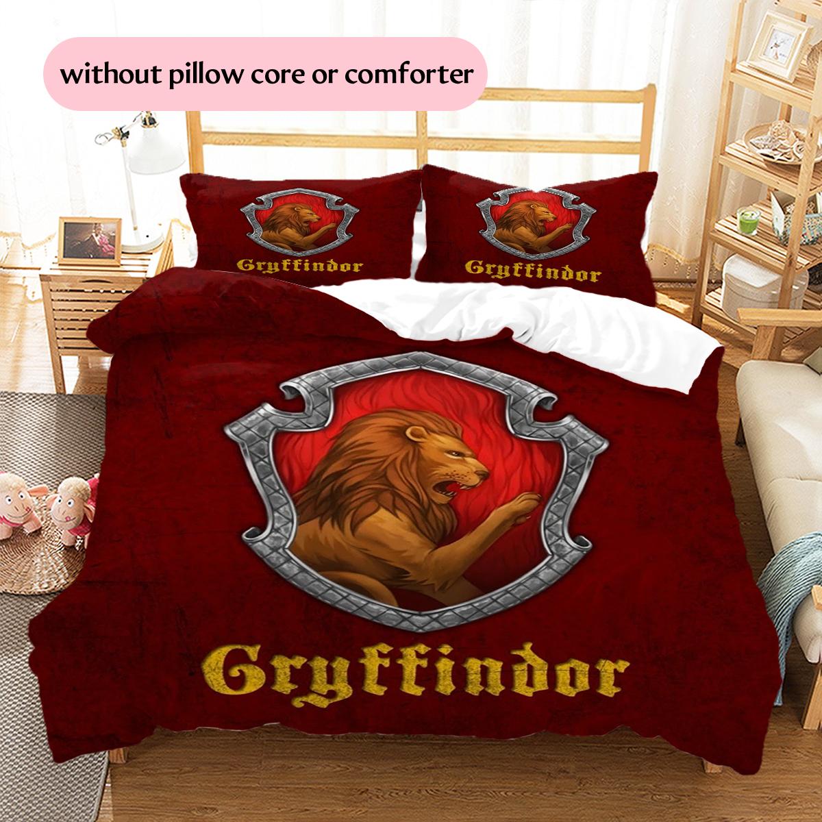 

Hogwarts House Crest Poste Pattern Bedding Home Decoration Birthday & Festival Gift (1 * duvet cover + 2 * pillowcase, without core) 135x200cm