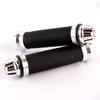 evomosa Motorcycle Universal Motorcycle Aluminum Bar CNC Hand Left and Right Set Clips, Clips, Ends, 22.2mm, Grips, (Silver)