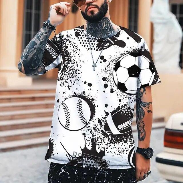 Letní pánské tričko Fotbalové mistrovství světa Cool 3D potisk Tričko s kulatým výstřihem Vysoce kvalitní S-6XL